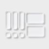 White 8-Piece Plastic Drawer Organizer Set, Multi-Compartment Flatware Storage, Dishwasher Safe