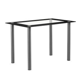 [Replace 24778886]110cm Dining Table Tempered Glass Dining Table