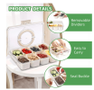 Portable divider plates with lids and handles, suitable for parties, snack boxes, food containers, and vegetable trays (white).