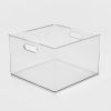 12" x 12" x 8" All Purpose Open Front Clear Plastic Storage Bin