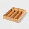 Brown 5-Compartment Drawer Organizer, Flatware & Utensil Storage Holder