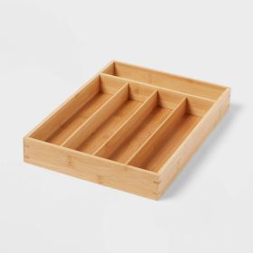 Brown 5-Compartment Drawer Organizer, Flatware & Utensil Storage Holder