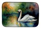 Swan Dish Drying Mat Absorbent Dish Drying Mat Pad for Kitchen Counter Dish Drainer Mat for Countertop, 14 x 21", Multicolor