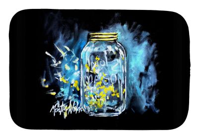 Lightning Bugs Dish Drying Mat Absorbent Dish Drying Mat Pad for Kitchen Counter Dish Drainer Mat for Countertop, 14 x 21", Multicolor