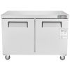 48" Commercial Frozen Refrigerator Sandwich & Salad Prep Table, 12.9 Cu. Ft Stainless Steel Refrigerated Food Prep Station with 2 Doors
