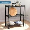 3-Tier Shelving Storage Shelves,Steel Organizer Wire Rack with Wheels,Adjustable Storage Units,23" W x 13" D x 30" H,Black