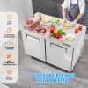 48" Commercial Frozen Refrigerator Sandwich & Salad Prep Table, 12.9 Cu. Ft Stainless Steel Refrigerated Food Prep Station with 2 Doors