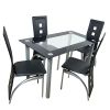 [Replace 24778886]110cm Dining Table Tempered Glass Dining Table