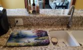 Bufflehead Dish Drying Mat Absorbent Dish Drying Mat Pad for Kitchen Counter Dish Drainer Mat for Countertop, 14 x 21", Multicolor