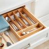 Brown 5-Compartment Drawer Organizer, Flatware & Utensil Storage Holder