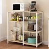 3-Tier Kitchen Baker's Rack Utility Microwave Oven Stand Storage Cart Workstation Shelf White Oak